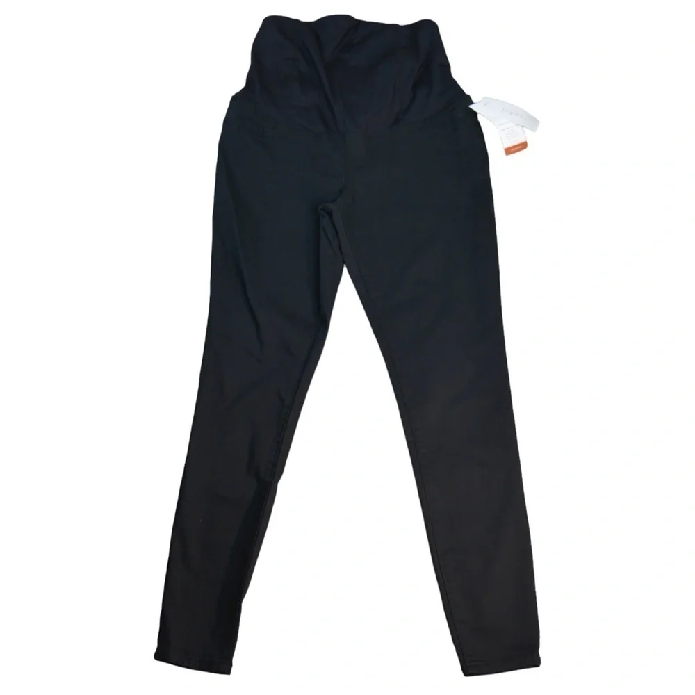 Isabel Maternity Skinny Stretchy Black Over‎ Belly Crossover Jeans, Size 2 NEW